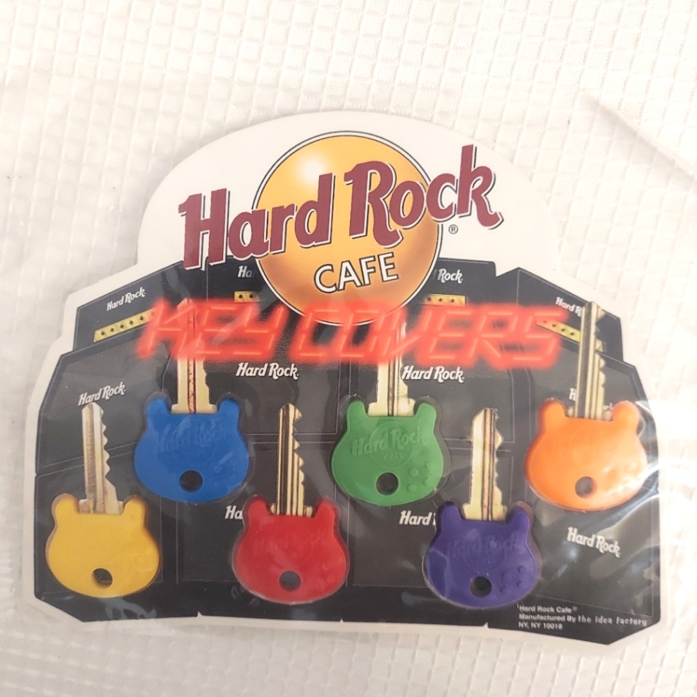 Hard Rock Cafe Key Covers Guitar Shape Silicone Logo Multicolor